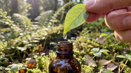 Herbal natural remedy with essential plant extract for wellness, organic medicine, and health benefits in natural healing and alternative medicine