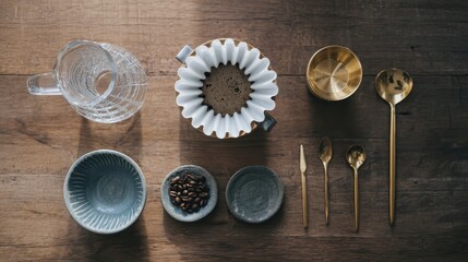 A table with a variety of items on it