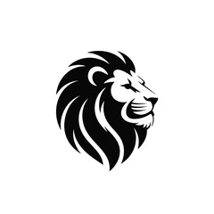 Fototapeta premium Majestic lion head illustration in black and white a striking graphic design