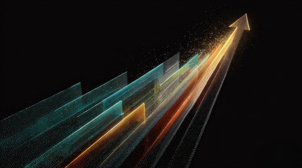 Abstract motion blur of fast red car lights creates a dark urban cityscape with speed on the night city highway transportation road