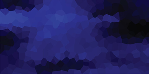 Obraz premium Abstract deep blue geometric mosaic pattern with irregular polygons and gradient shading creating a dark, textured background for digital design and artistic concepts