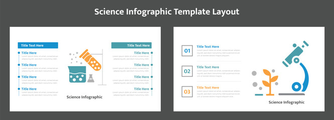 Scientific infographic template showing laboratory equipment and plant growth