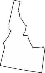 Map of Idaho Simple Outline Transparent Background Vector.
