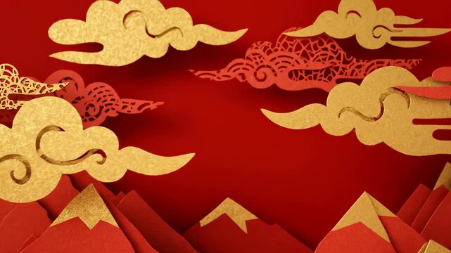 Red Chinese Dragon Animation.