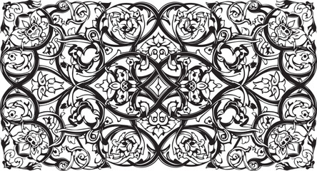 Luxury Islamic Arabesque Floral Ornament Pattern for Decorative Design Borders and Backgrounds © smcreovent