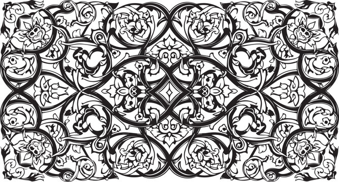 Luxury Islamic Arabesque Floral Ornament Pattern for Decorative Design Borders and Backgrounds