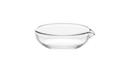 Clear glass laboratory beaker with pouring spout isolated on a transparent background image