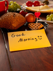 Good morning note at breakfast