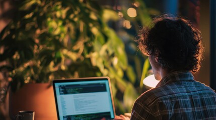 Creative writer using AI tools on laptop to develop dynamic character arcs in story development process.