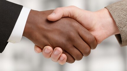 Obraz premium A business handshake is a traditional greeting and agreement gesture used in professional settings. It symbolizes trust, respect, and mutual agreement