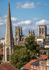 View of York cityscape from the top of the Clifford's Tower, England