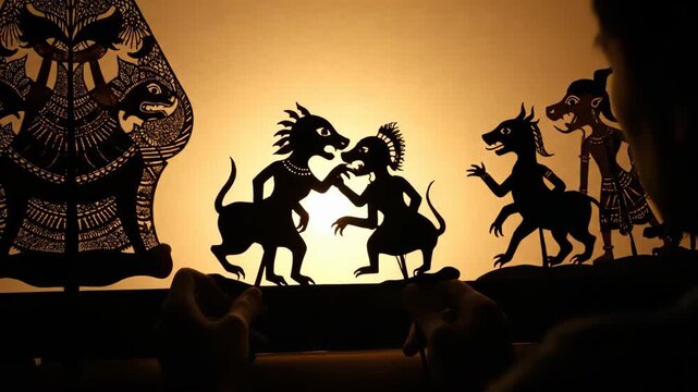 Shadow Puppet Show With Mythical Creatures and Characters.