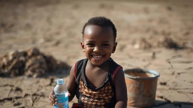 Asian boys are currently lacking clean water for consumption.
