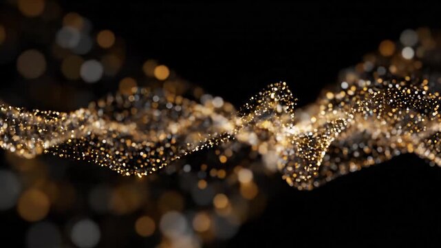 Abstract Glowing Light Particles on Dark Background