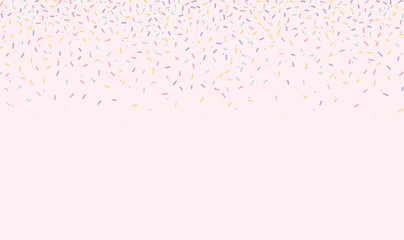 Colorful sprinkles banner background, colorful falling decorative sprinkles background