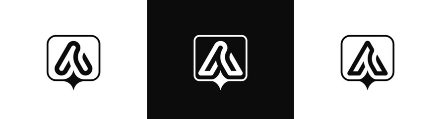 Letter A Monogram logo design. Initial A Star symbol icon sign vector illustration template