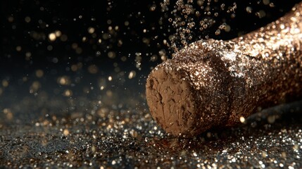 Chocolate cigar shaped treat with cocoa powder explosion