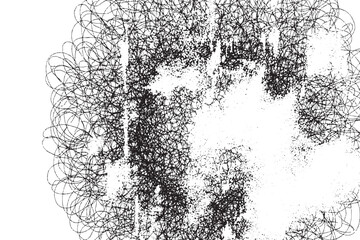 Abstract Black and White Scribble Ink Frame Texture Background