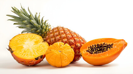 Tropical Fruits Isolated on White Background