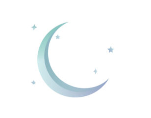 Crescent moon and stars isolated on transparent background isolated on transparent background