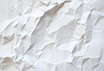 Close-up of crumpled white paper, texture details visible,  photography,  recycle