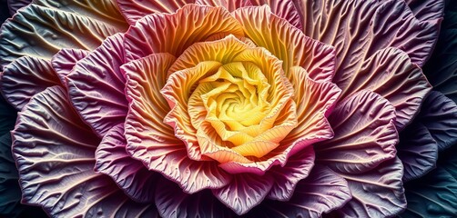 Intricate fractal cabbage pattern, spiraling leaves endlessly,  plant,  vegetable
