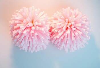Pair of bright, fluffy white cheerleading pom-poms,  traditional,   event