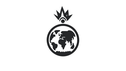 Obraz premium Black and White Grenade with World Map.