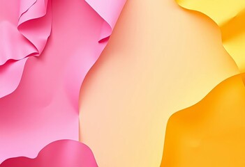 Abstract curved paper background, textured and colorful folds,  minimal,  marketing