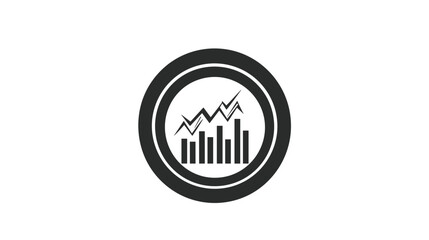 Obraz premium Black Icon Showing Bar Graph Statistics.