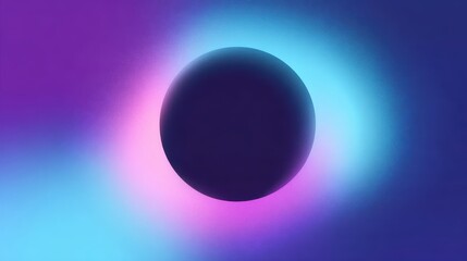 Fototapeta premium Dark backdrop featuring a blurred glowing ring with grain and noise texture in blue and purple, perfect for experimental video backgrounds, album covers for electronic music, or atmospheric art.
