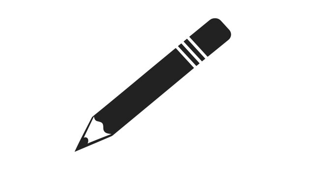 Black pencil with sharp pointed tip 1.