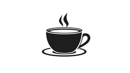 Obraz premium Steaming Coffee Cup on Saucer Illustration.