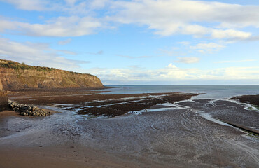 View across the beach at Robin Hood's Bay, North Yorkshire England
