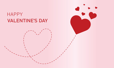 Happy Valentine's Day greeting card with paper cut of hearts. Design for banners, flyers, postcards. Vector illustration