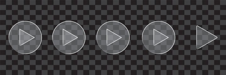 Play button glass icon vector. glass video buttons transparent background symbol. vector illustration.