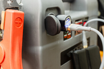 Portable Power Station with USB Charger and Jumper Cables