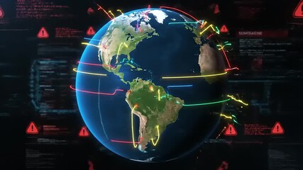 Digital Globe with Network Connections and Data Streams. - Powered by Adobe