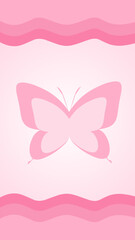 pink butterfly with pink wave