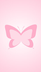 pink butterfly on a pink gradient background