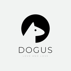 Cute dog modern minimalist logo design vector
