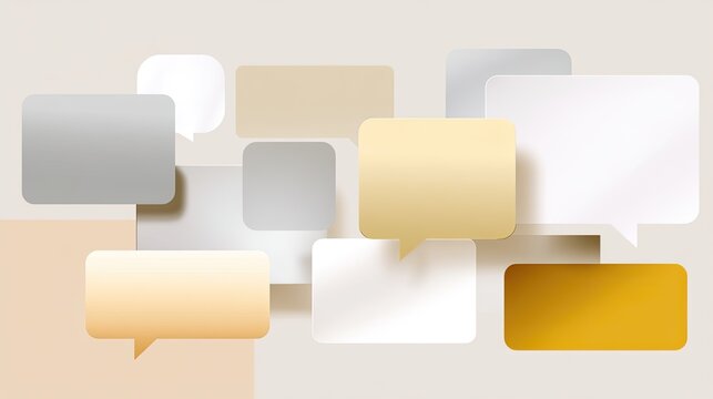 Colorful Speech Bubbles on Soft Background Representing Communication Concept and Digital Conversations for Modern Social Media and Networking