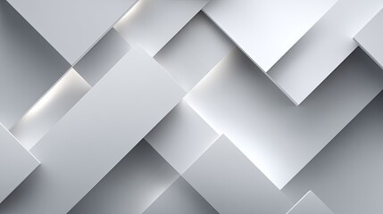 Obraz premium Abstract geometric background of layered white planes with subtle shadows, creating a modern and minimalistic aesthetic for design projects