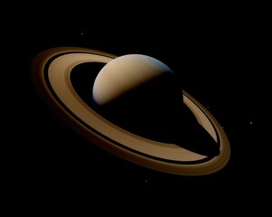 Saturn - The Ringed Giant with Moons © Bartlomiej