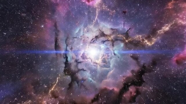 Vibrant nebula in deep space cosmic clouds and stars abstract background for science and astronomy themes.