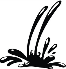 Obraz premium Black liquid splash white