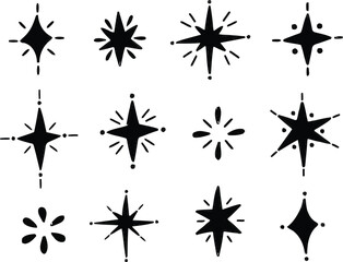 Fototapeta premium Black starburst shapes white 1