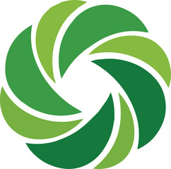 Green camera aperture logo design