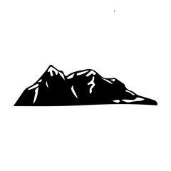 Best icon.  Black mountain vector illustration