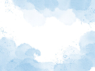 Obraz premium Blush blue watercolor stains Paint stroke hand drawn for illustration design, invitation and birthday .Abstract watercolor background. 